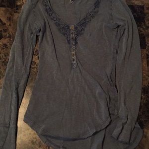 Free people blue Henley long sleeved